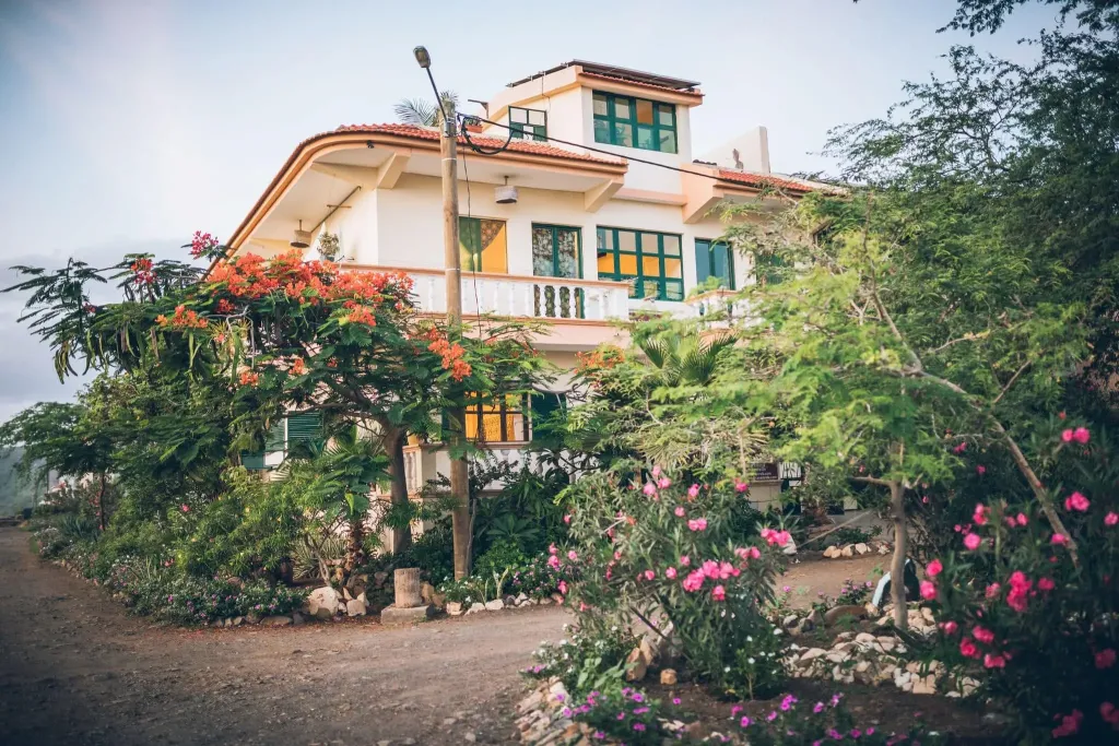 Casa Strela guesthouse under the bougainvillea